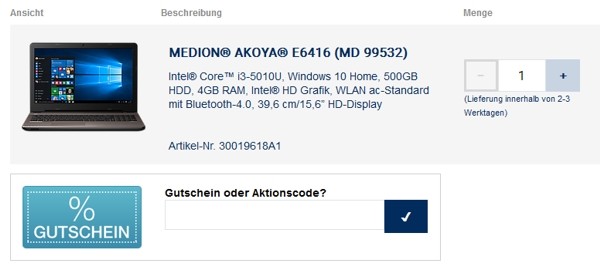 Medion Aktionscode einlösen