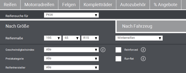 Reifen.com Formular
