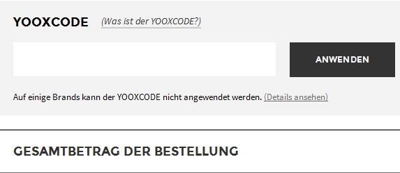 YOOX Aktionscode einlösen