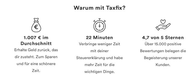 Taxfix Vorteile